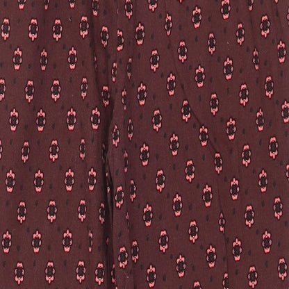 Dorothy Perkins Womens Red Geometric Cotton Skinny Jeans Size 12 Regular Zip