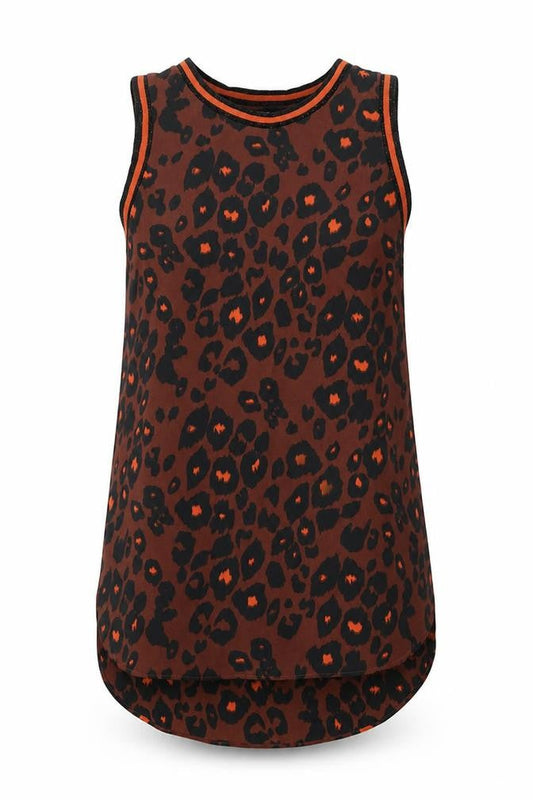 NEXT Womens Brown Animal Print Polyester A-Line Size 6 Round Neck Pullover - Leopard Pattern