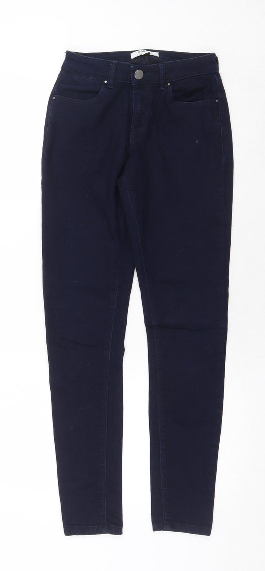 Dorothy Perkins Womens Blue Cotton Skinny Jeans Size 8 Regular Button