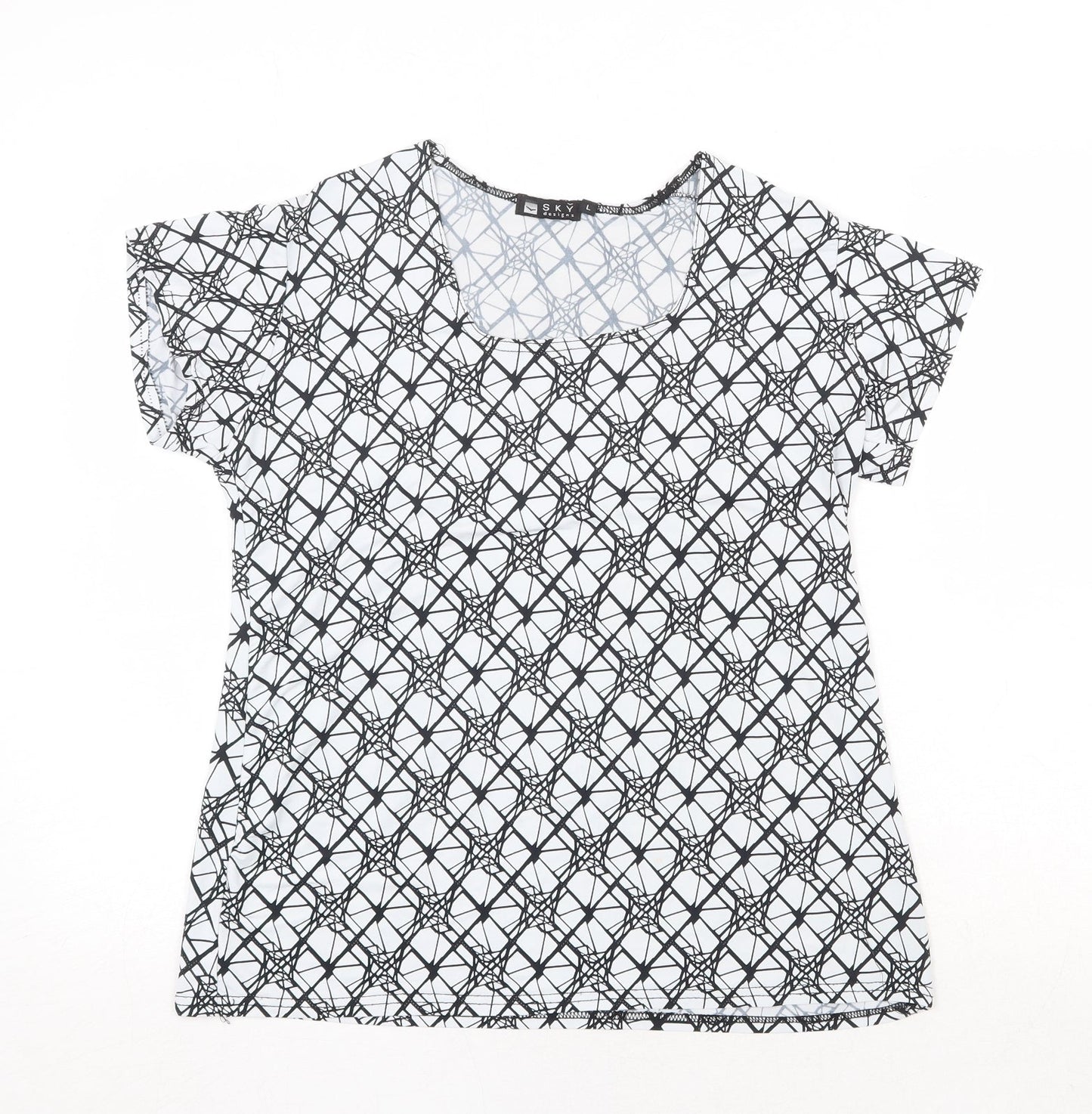 Womens UK Size L Sky Designs White Basic T-Shirt