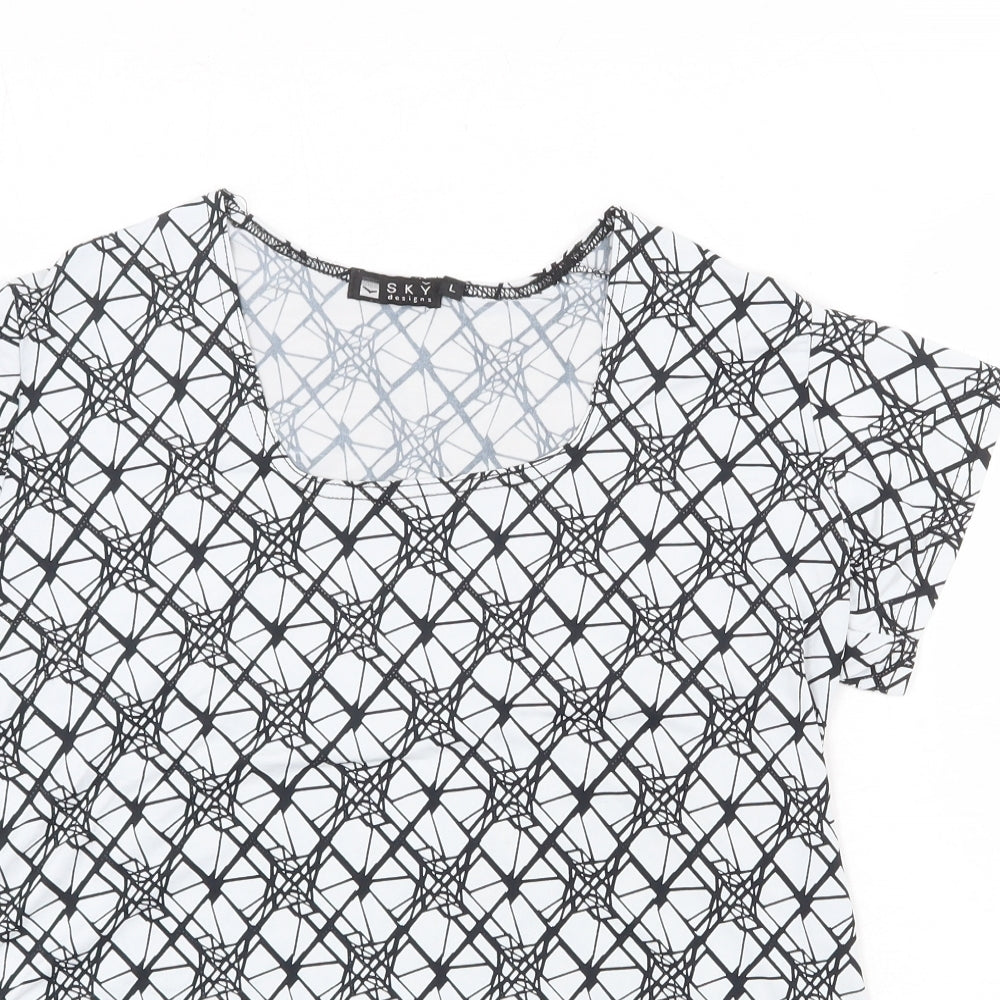 Womens UK Size L Sky Designs White Basic T-Shirt