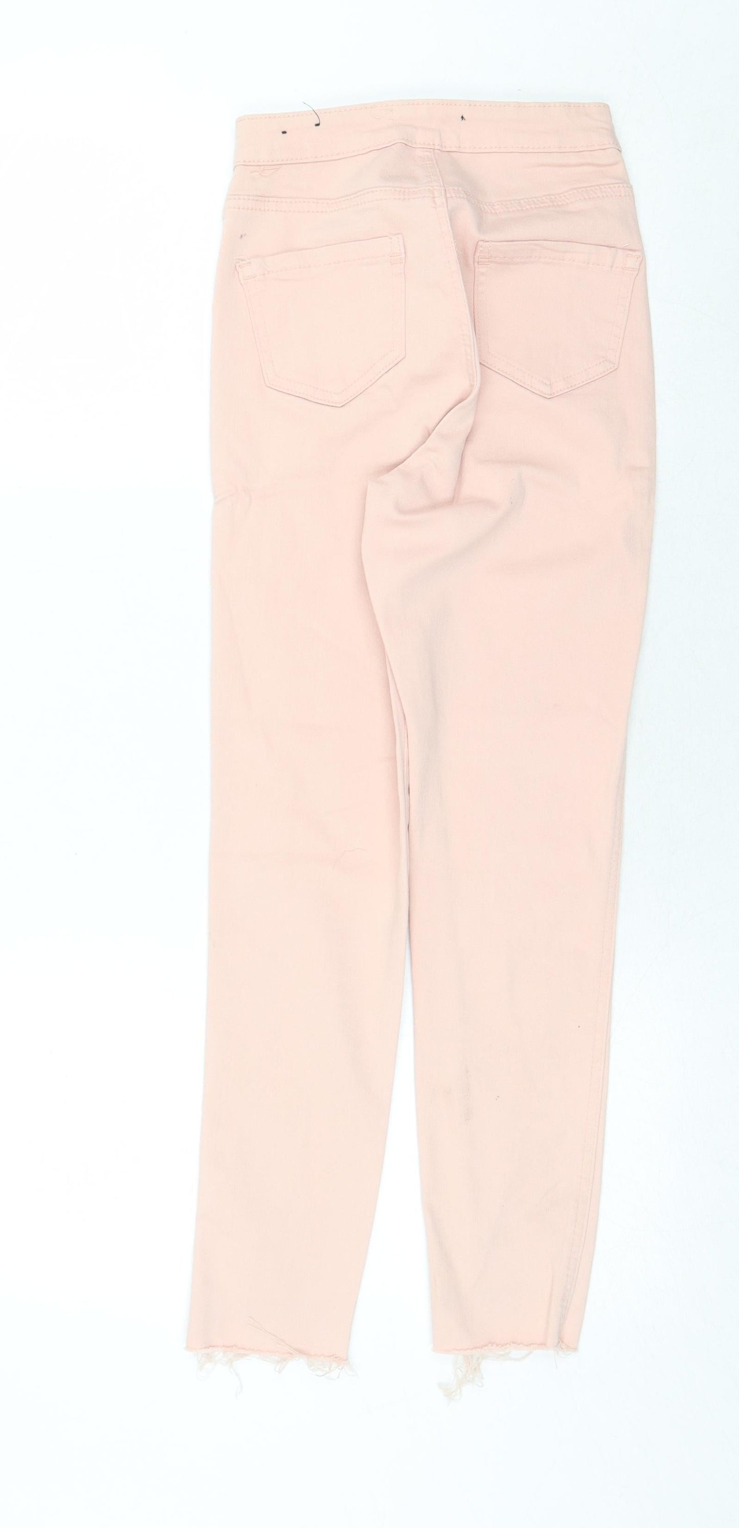 Missguided Womens Pink Cotton Skinny Jeans Size 4 Regular Zip