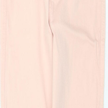 Missguided Womens Pink Cotton Skinny Jeans Size 4 Regular Zip