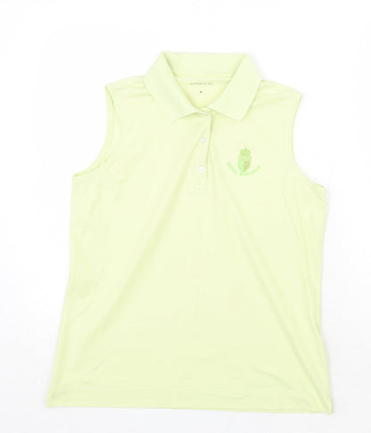 Ashworth Womens Green Cotton Basic Tank Size M Collared