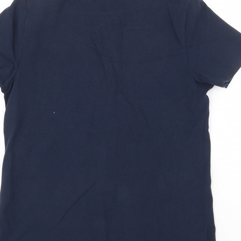 Lands End Mens Blue Cotton Polo Size S Collared Button