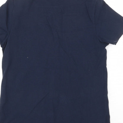 Lands End Mens Blue Cotton Polo Size S Collared Button