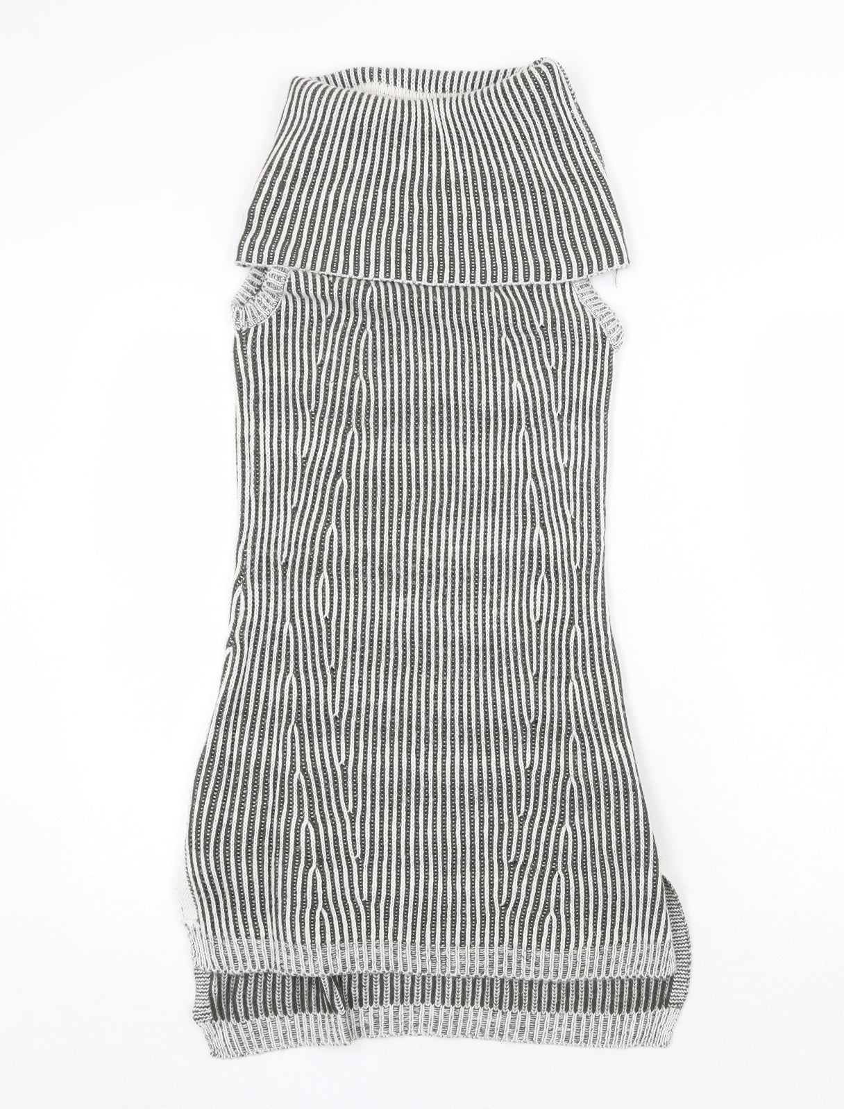Urban Bliss Womens Grey Striped Acrylic A-Line Size 8 Roll Neck Pullover