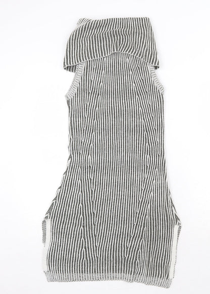 Urban Bliss Womens Grey Striped Acrylic A-Line Size 8 Roll Neck Pullover