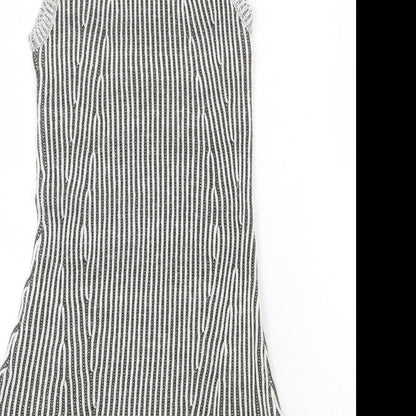 Urban Bliss Womens Grey Striped Acrylic A-Line Size 8 Roll Neck Pullover