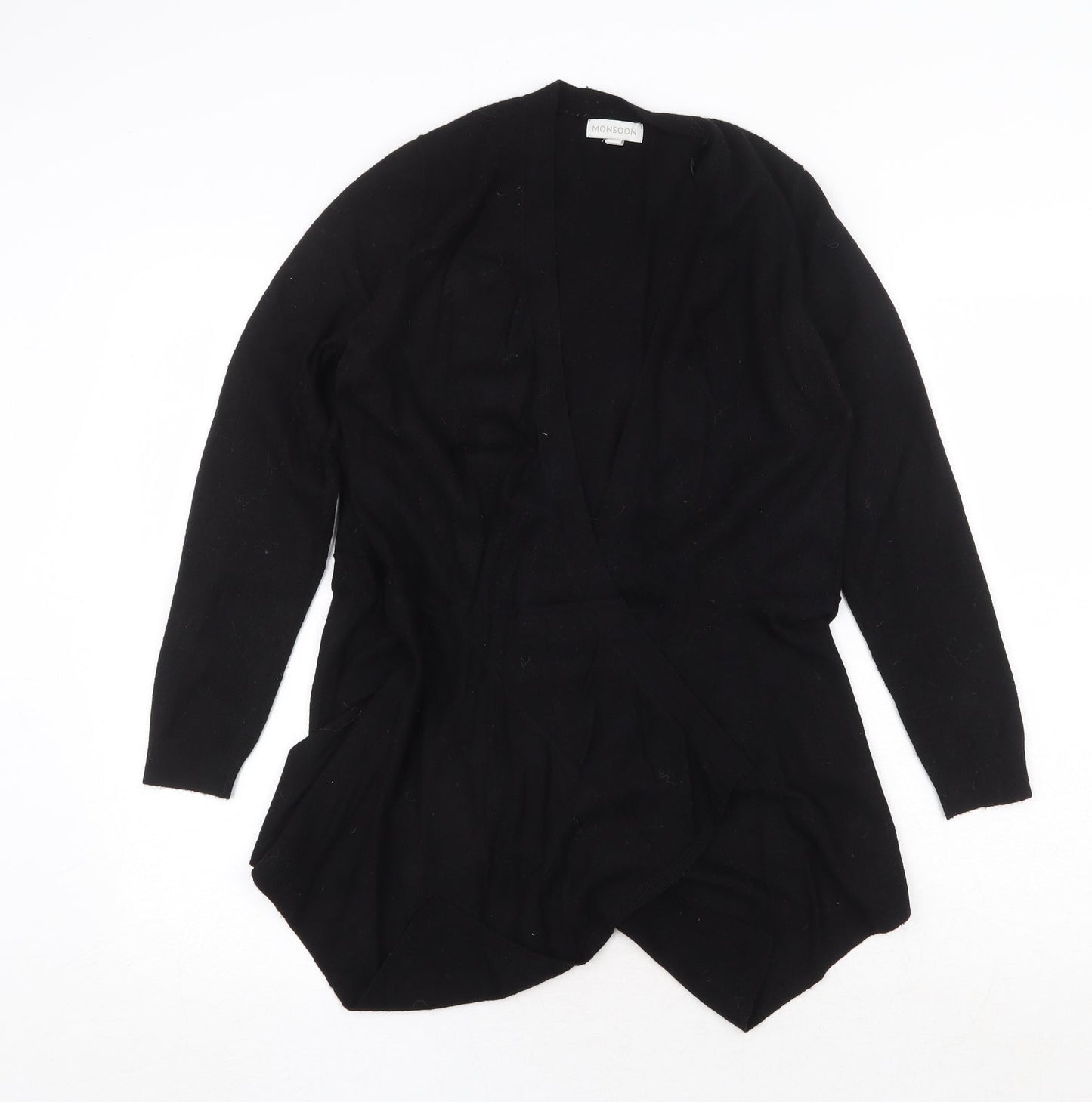 monso Womens Black V-Neck Viscose Cardigan Jumper Size S