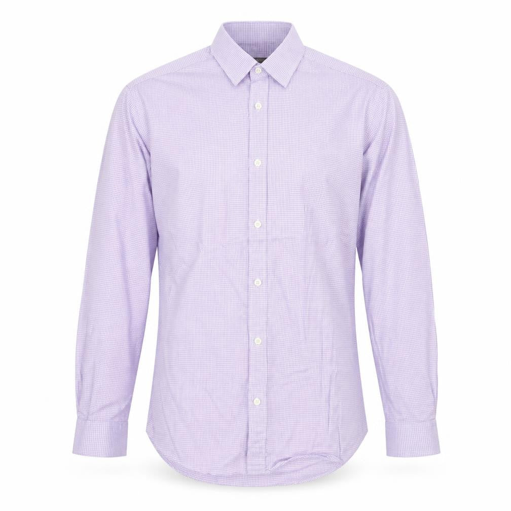 Corsivo Mens Purple Geometric Cotton Button-Up Size 15.5 Collared Button