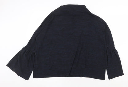 Just Womens Blue High Neck Polyester Pullover Jumper Size S