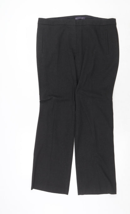 Womens UK Size 14 Marks and Spencer Regular Fit Dress Pants Grey Trousers
