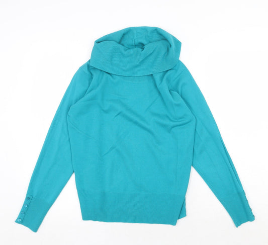 EWM Womens Green Roll Neck Acrylic Pullover Jumper Size M