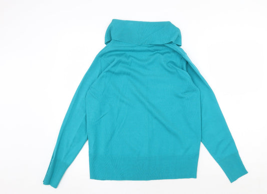 EWM Womens Green Roll Neck Acrylic Pullover Jumper Size M