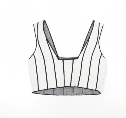 Womens UK Size 12 ASOS White Cropped Tank