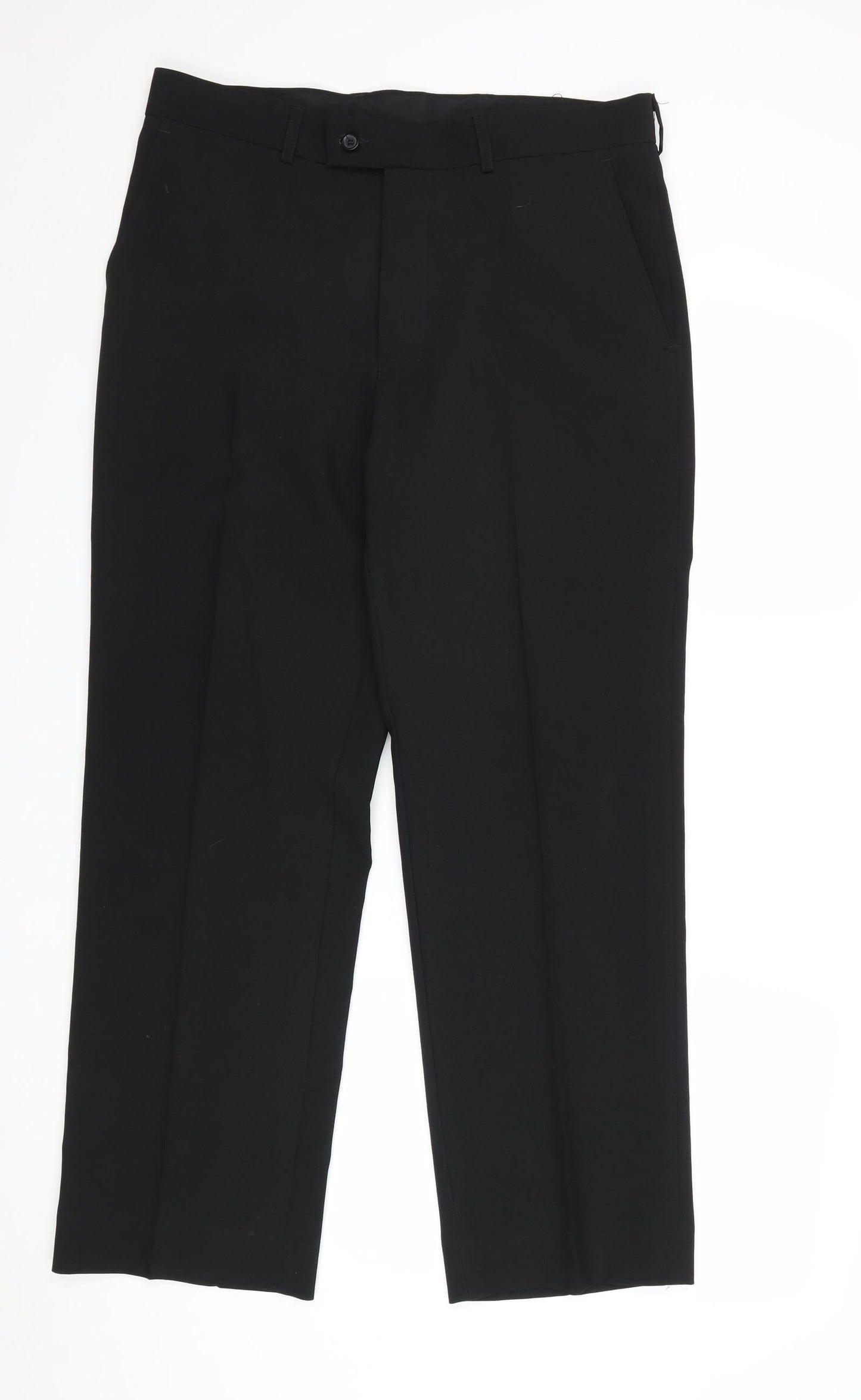 Womens UK Size 32 Debenhams Regular Fit Dress Pants Black Trousers
