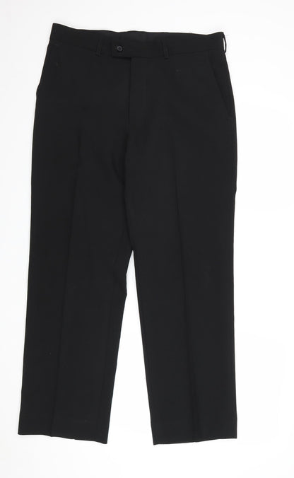 Womens UK Size 32 Debenhams Regular Fit Dress Pants Black Trousers