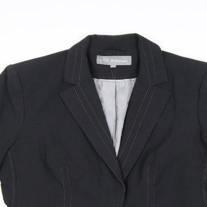 Marks and Spencer Womens Grey Polyester Jacket Blazer Size 10