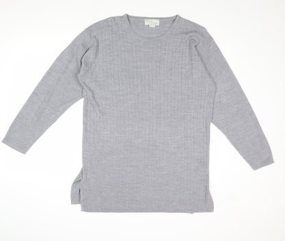 X.Y.Z Womens Grey Round Neck Acrylic Pullover Jumper One Size