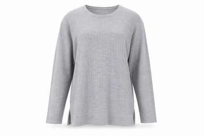 X.Y.Z Womens Grey Round Neck Acrylic Pullover Jumper One Size