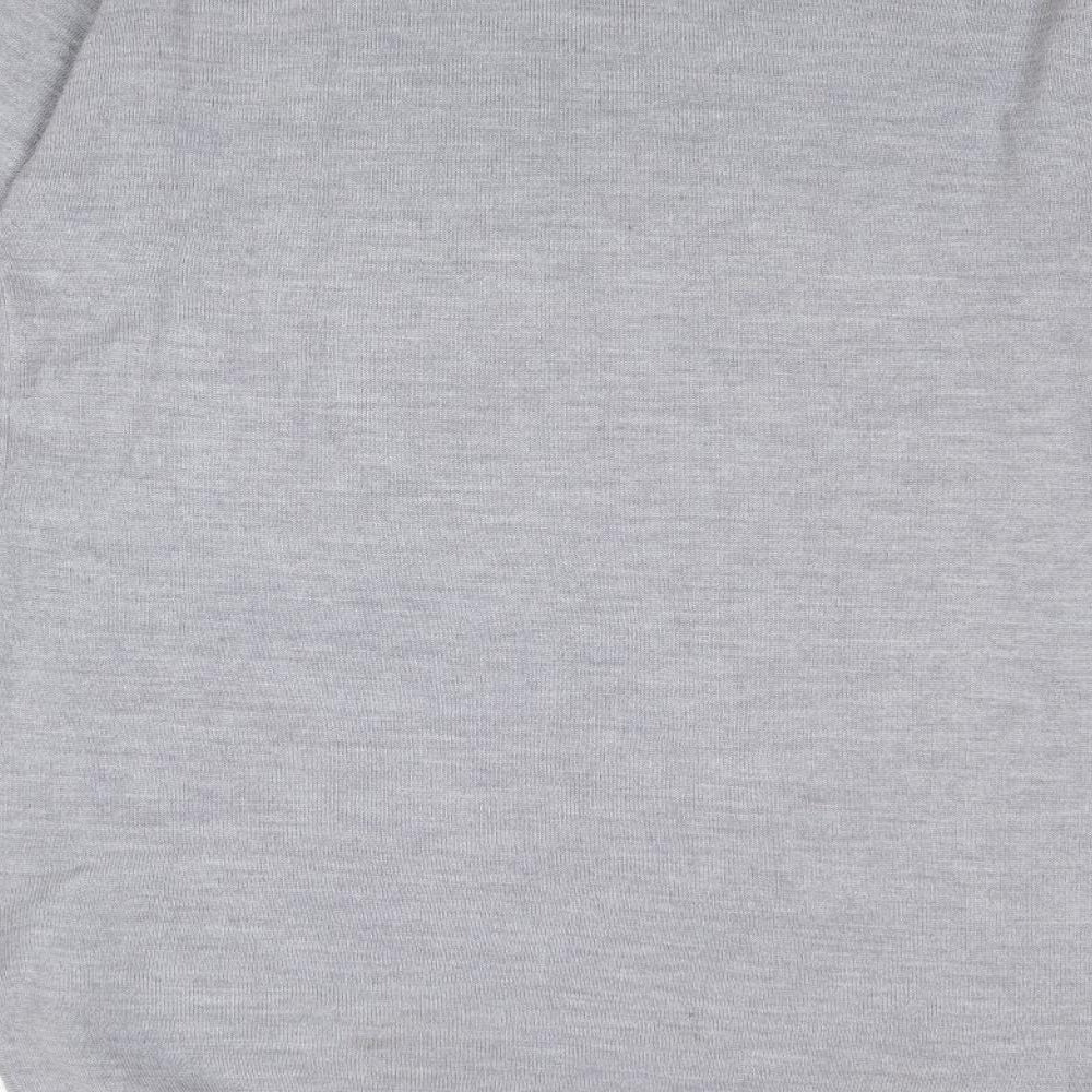 X.Y.Z Womens Grey Round Neck Acrylic Pullover Jumper One Size