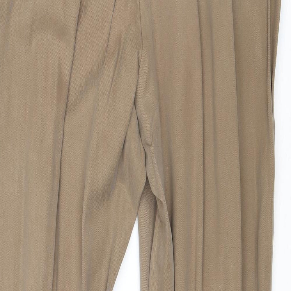 Topshop Womens Brown Lyocell Trousers Size 8 Regular Zip