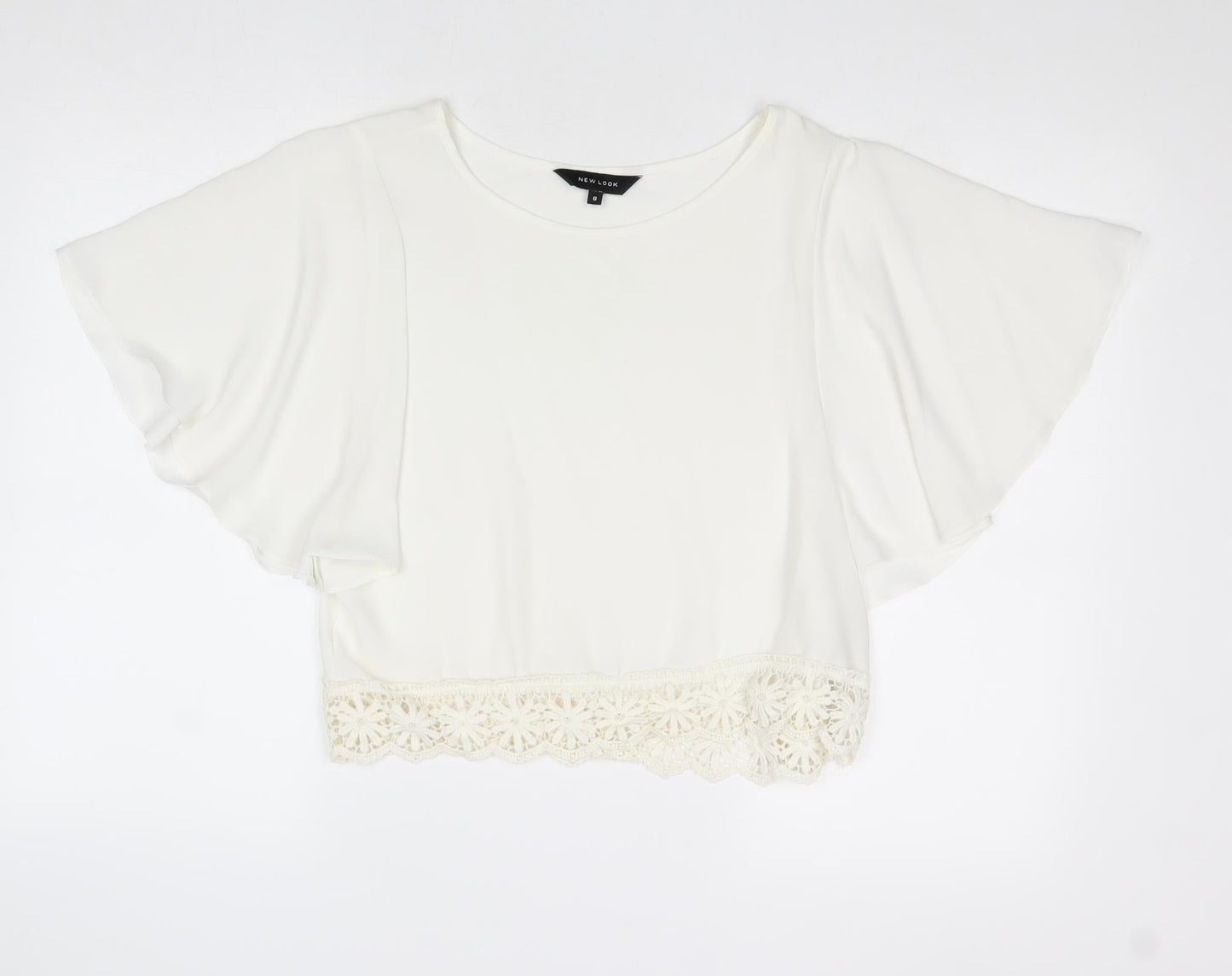 Womens UK Size 8 New Look Ivory Basic Blouse