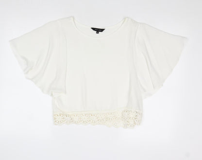 Womens UK Size 8 New Look Ivory Basic Blouse