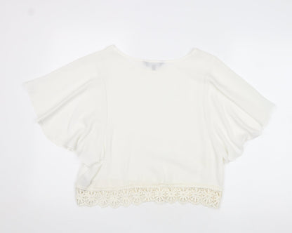 Womens UK Size 8 New Look Ivory Basic Blouse