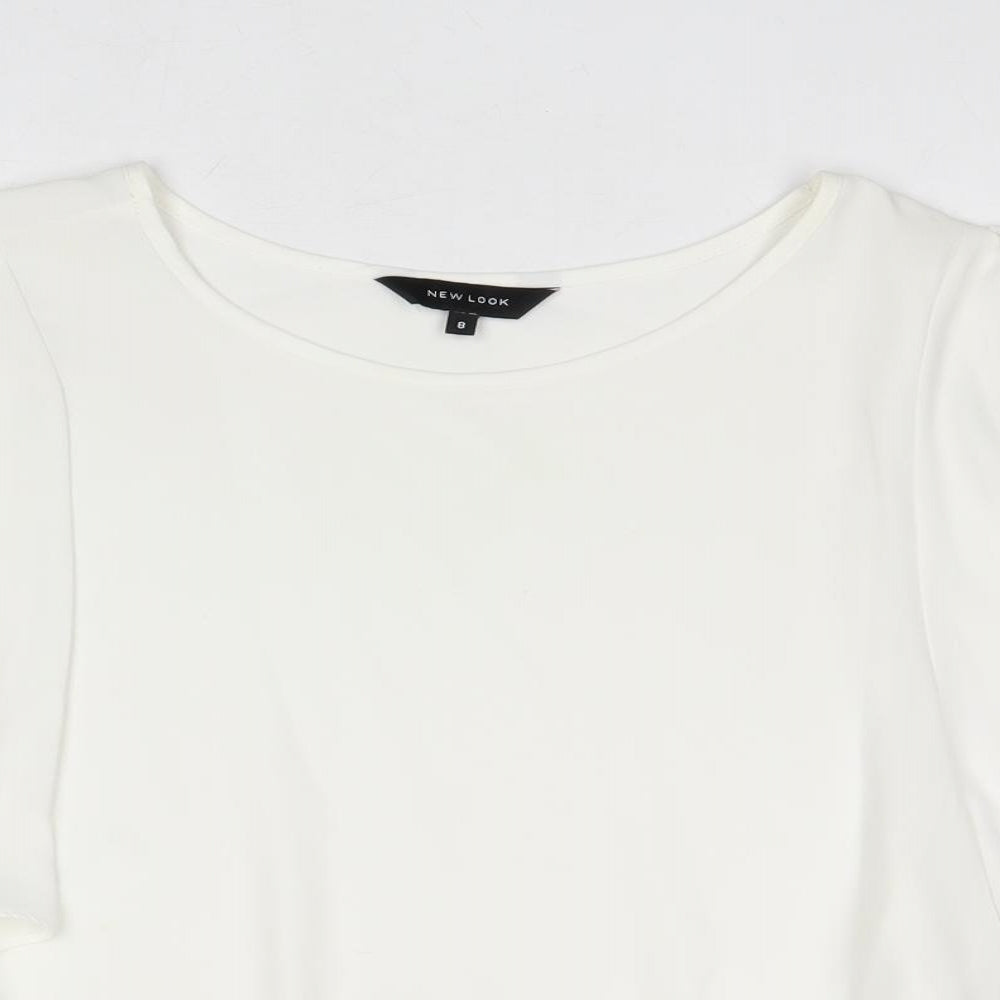 Womens UK Size 8 New Look Ivory Basic Blouse
