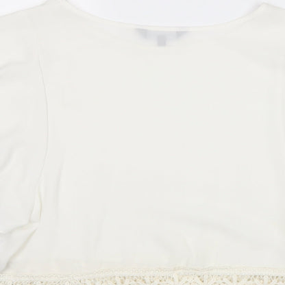 Womens UK Size 8 New Look Ivory Basic Blouse