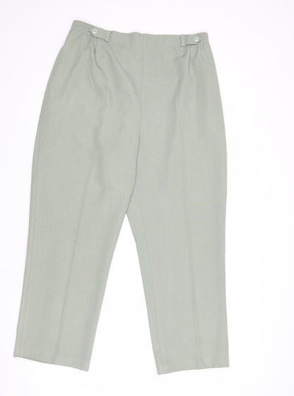 Womens UK Size 14 BHS Regular Fit Carrot Green Trousers