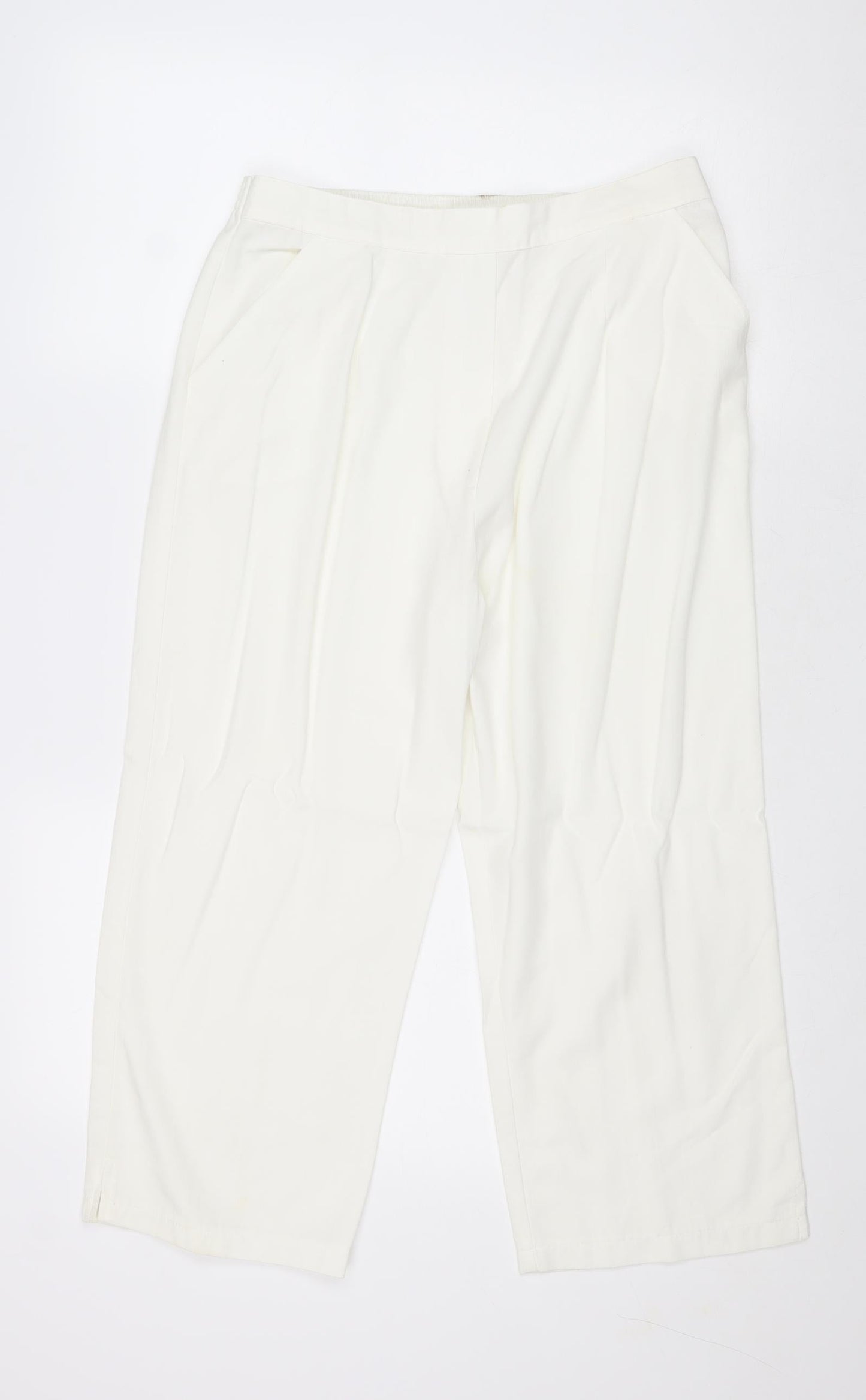 Womens UK Size 14 Agenda Regular Fit  White Trousers