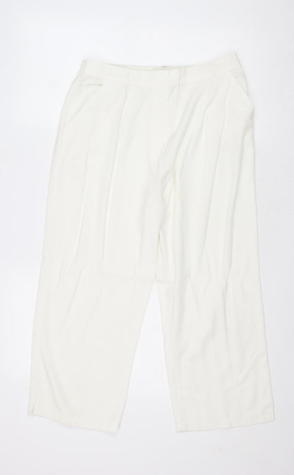 Womens UK Size 14 Agenda Regular Fit  White Trousers