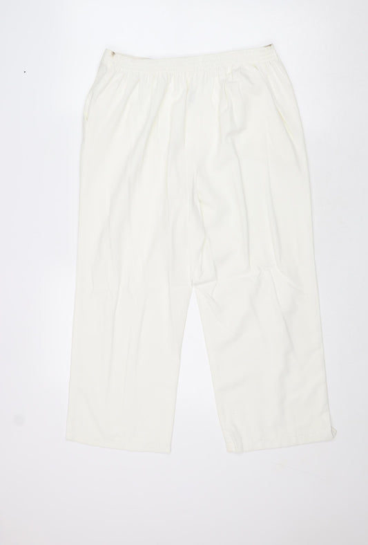 Womens UK Size 14 Agenda Regular Fit  White Trousers