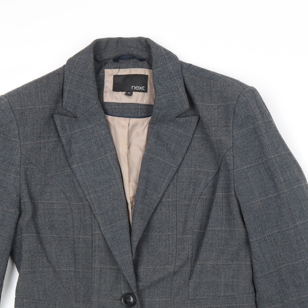 NEXT Womens Grey Geometric Polyester Jacket Suit Jacket Size 6