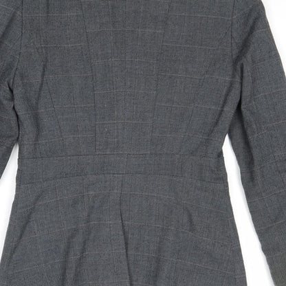 NEXT Womens Grey Geometric Polyester Jacket Suit Jacket Size 6
