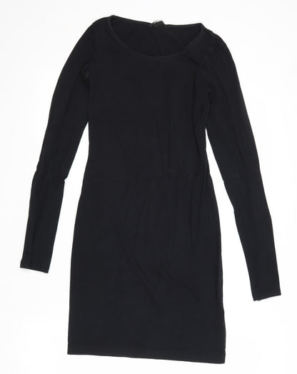 H&M Womens Black Cotton A-Line Size XS Round Neck Pullover