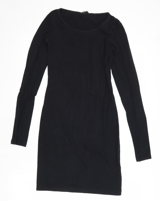 H&M Womens Black Cotton A-Line Size XS Round Neck Pullover
