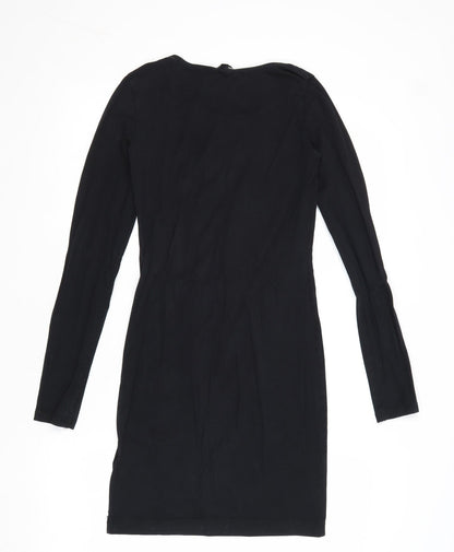 H&M Womens Black Cotton A-Line Size XS Round Neck Pullover