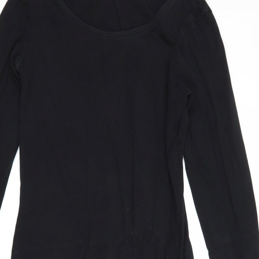 H&M Womens Black Cotton A-Line Size XS Round Neck Pullover