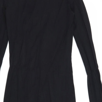 H&M Womens Black Cotton A-Line Size XS Round Neck Pullover