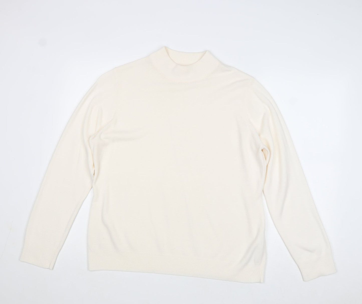 BHS Womens Ivory Round Neck Acrylic Pullover Jumper Size 20