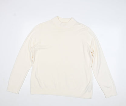 BHS Womens Ivory Round Neck Acrylic Pullover Jumper Size 20