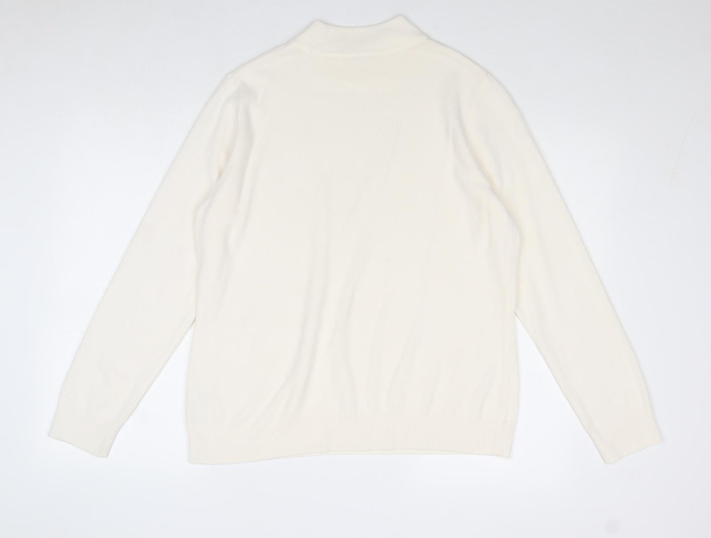 BHS Womens Ivory Round Neck Acrylic Pullover Jumper Size 20