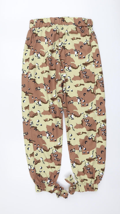 Reclaimed Vintage Womens Multicoloured Camouflage Polyester Trousers Size 12 L29 in Regular