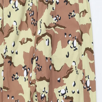 Reclaimed Vintage Womens Multicoloured Camouflage Polyester Trousers Size 12 L29 in Regular