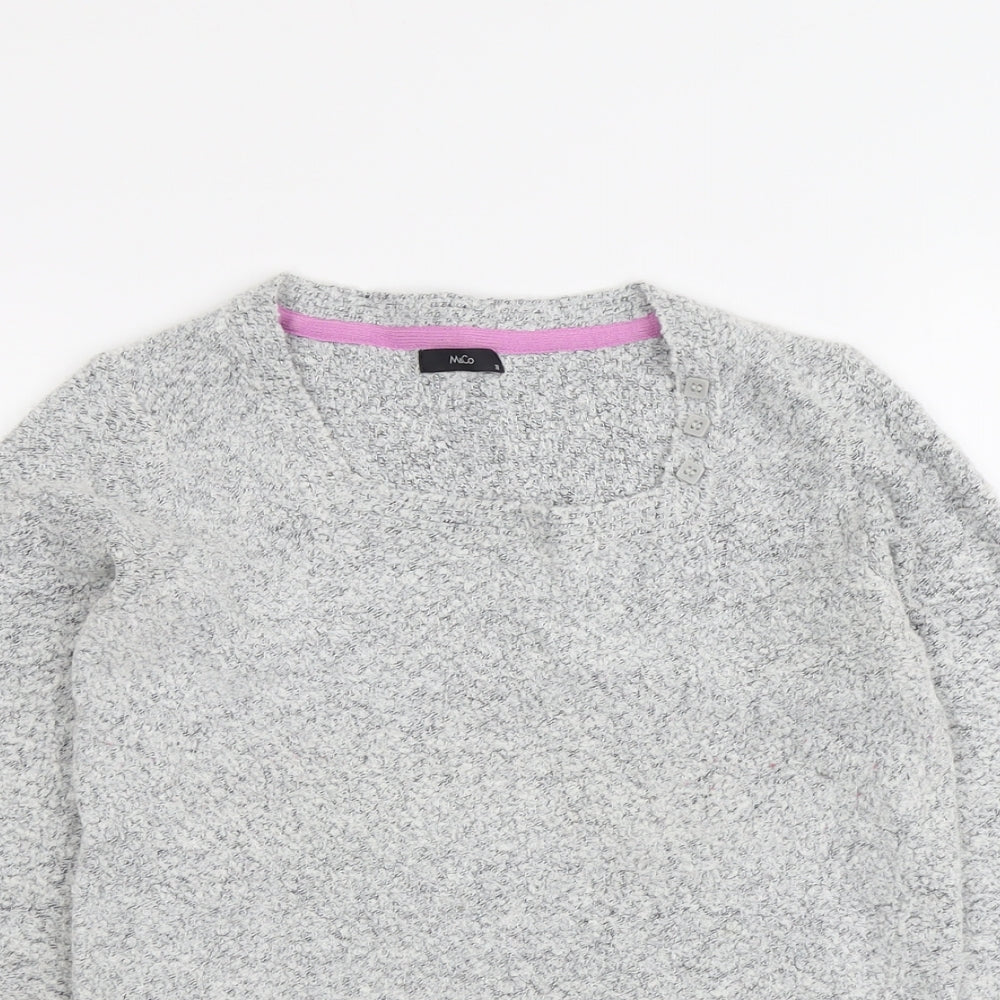 Womens UK Size 10 M&Co Grey Pullover Jumper