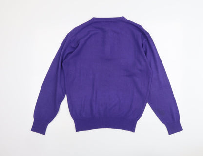 Instyle Womens Purple Round Neck Acrylic Pullover Jumper Size S